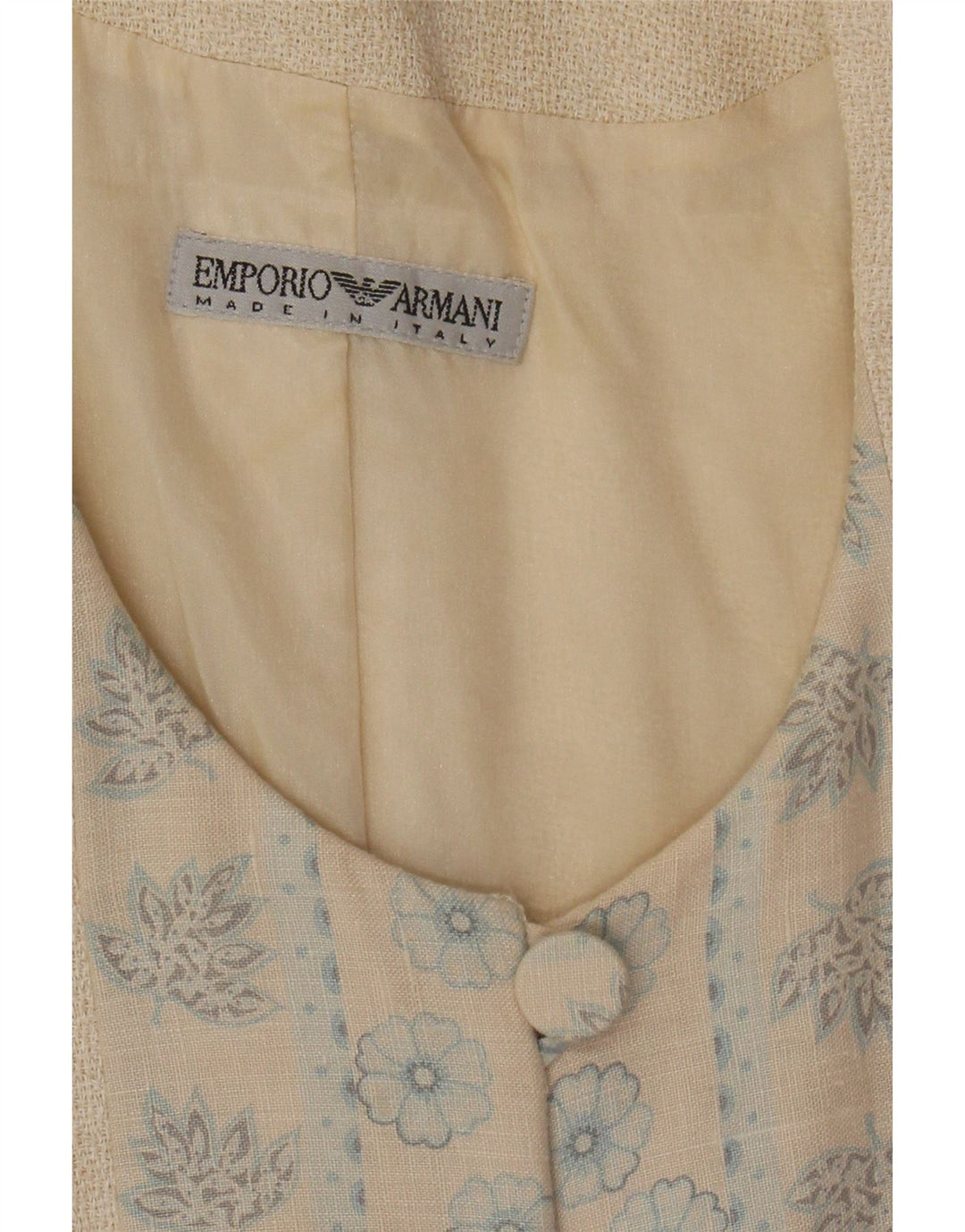 Jaqueta blazer feminina EMPORIO ARMANI com 3 botões Reino Unido 10 pequeno bege floral