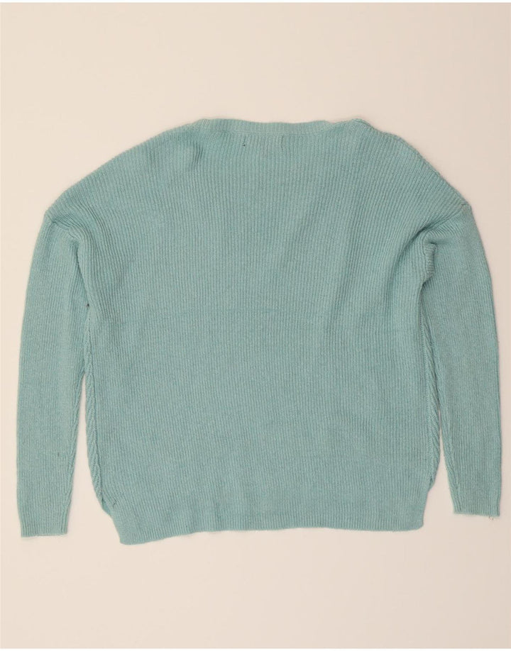 MOSSIMO Womens Boat Neck Jumper Sweater UK 16 Large Blue Cotton Vintage Mossimo and Second-Hand Mossimo from Messina Hembry 