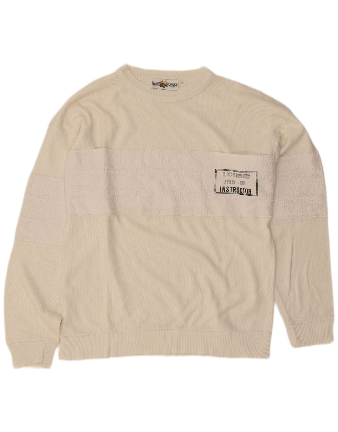 Moletom gráfico masculino vintage Jumper médio algodão branco