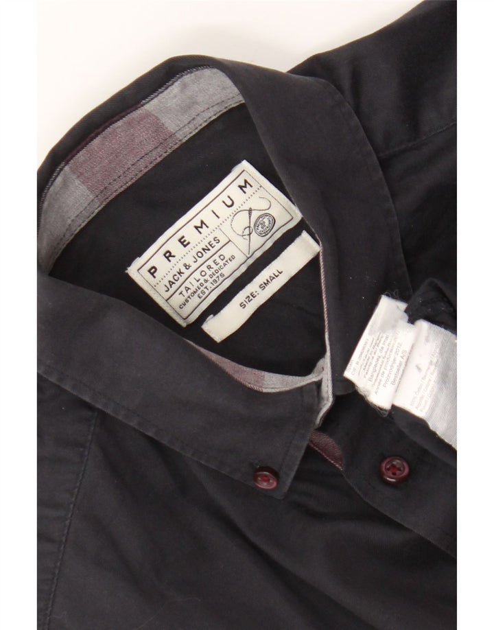 Camisa masculina Jack & Jones pequena algodão azul marinho