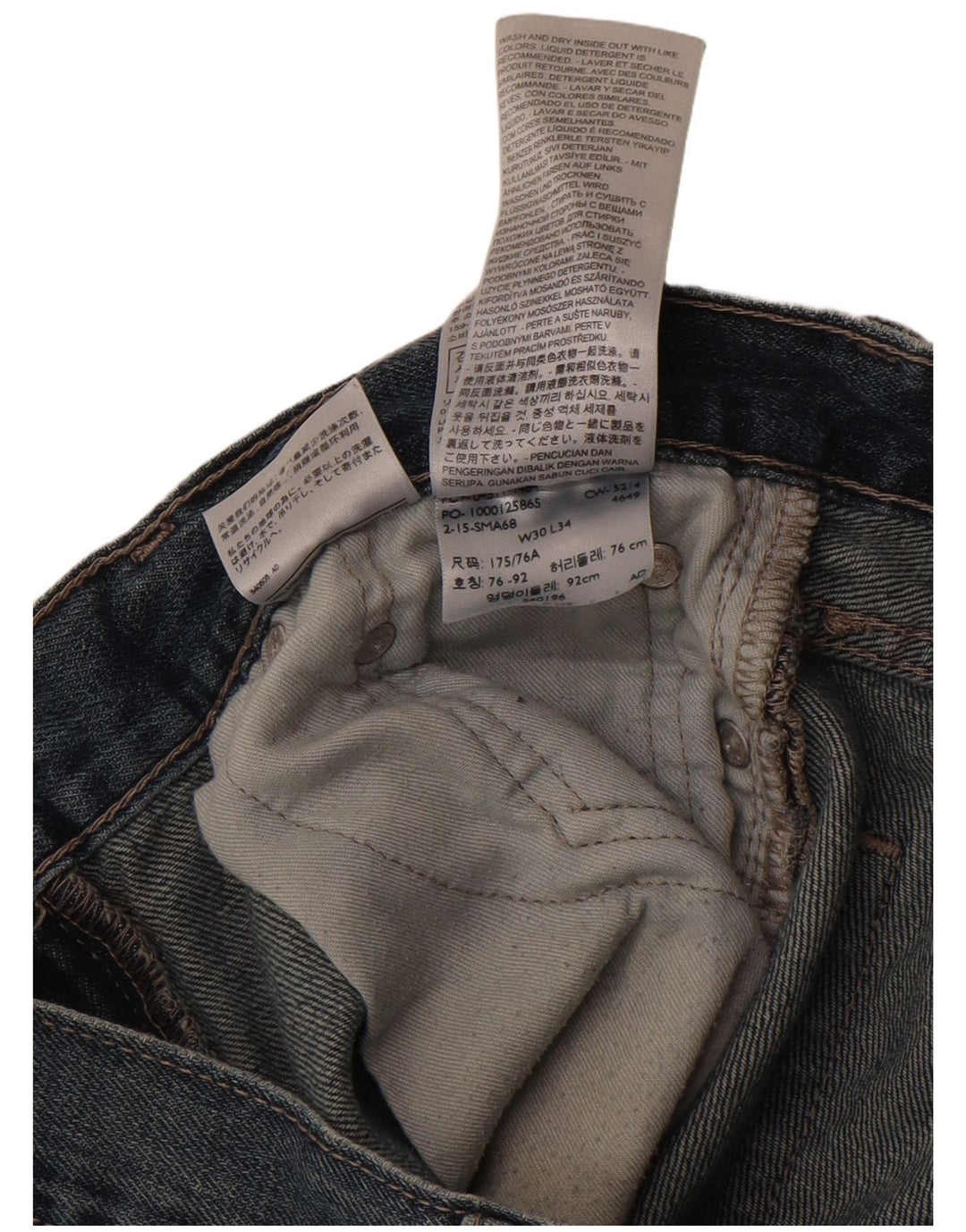 LEVI'S Mens Slim Jeans W30 L30 Azul Marinho Algodão