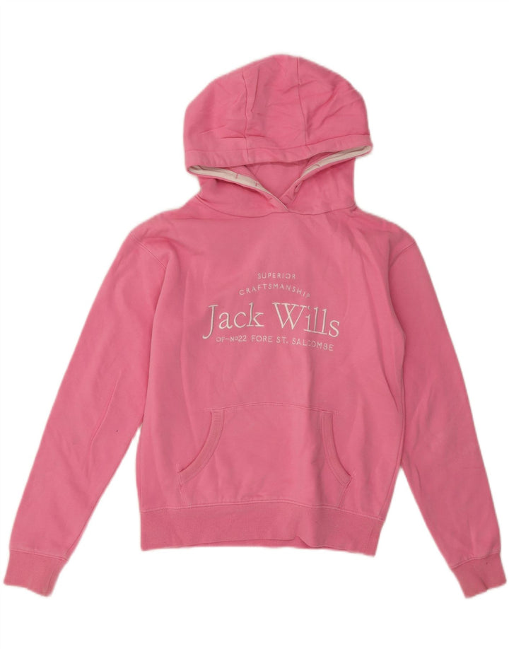 JACK WILLS Suéter gráfico feminino com capuz 10-11 anos algodão rosa