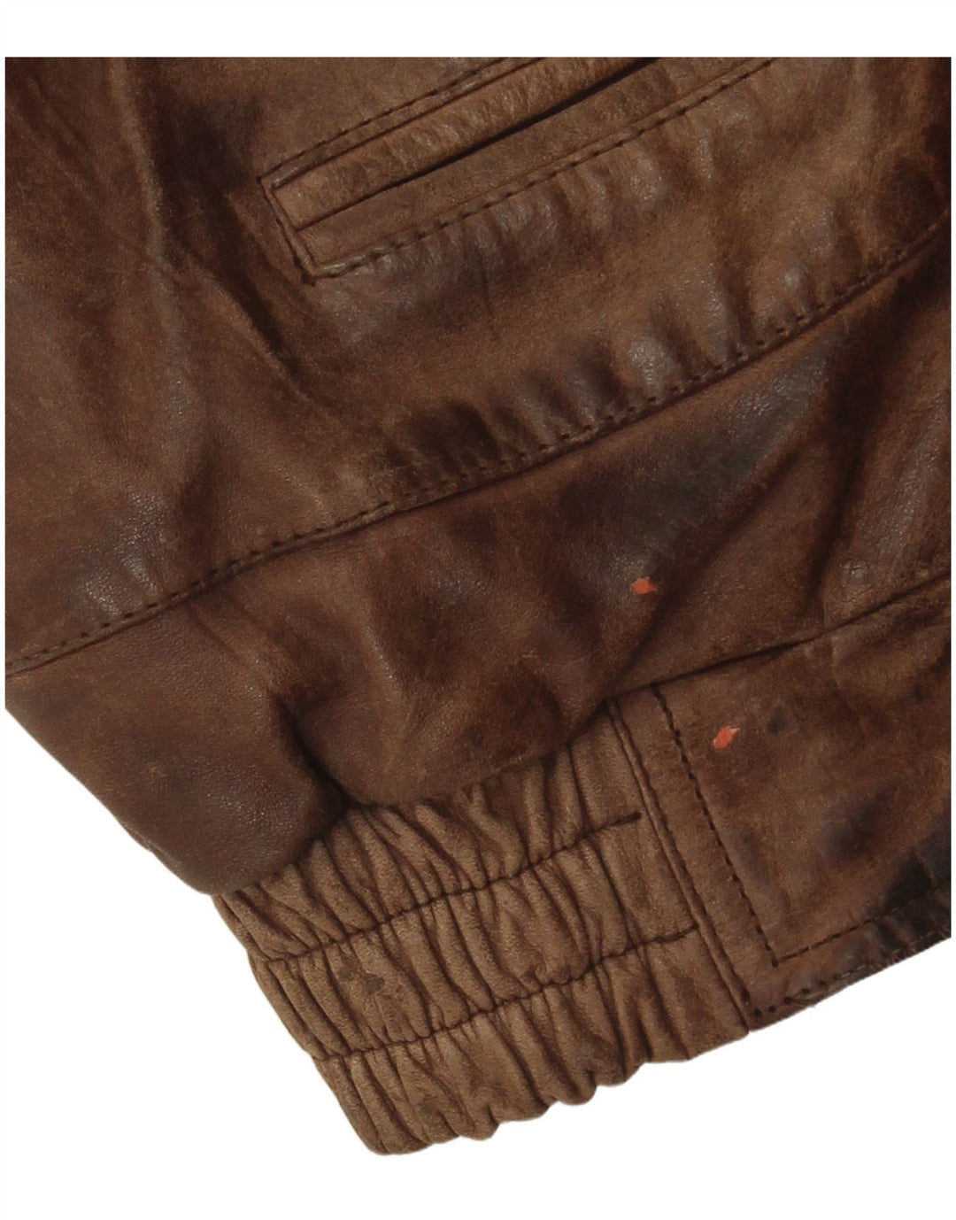 Colete de couro masculino vintage IT 50 grande couro marrom