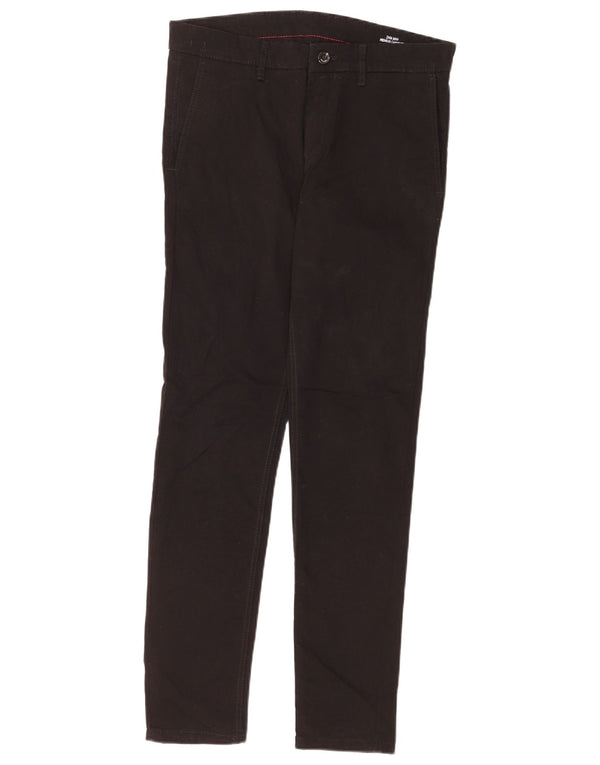 Zara Mens Slim Chino Calças EU 40 Médio W31 L30 Algodão Preto