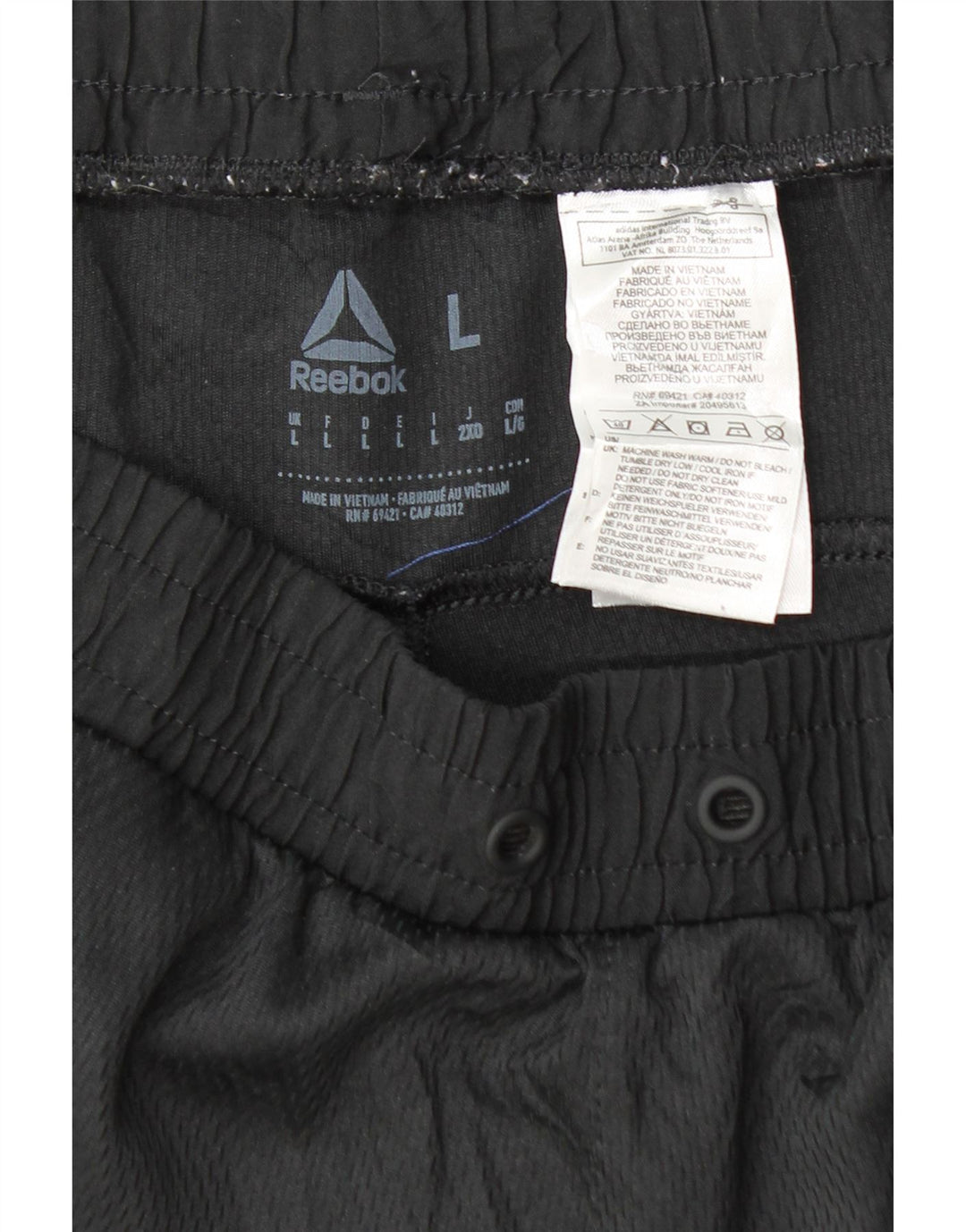 Calça de treino masculina REEBOK grande poliéster preto