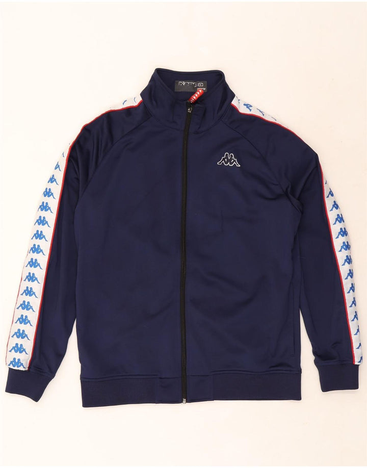 Jaqueta Kappa masculina com agasalho gráfico médio azul marinho bloco colorido