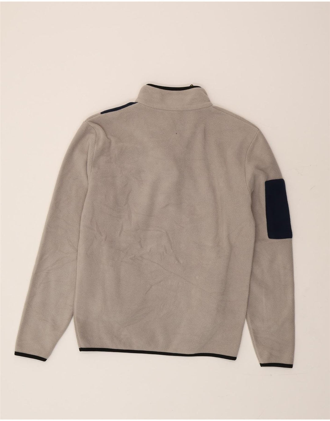 Suéter de lã masculino Lotto com zíper e gola grande cinza colorblock poliéster