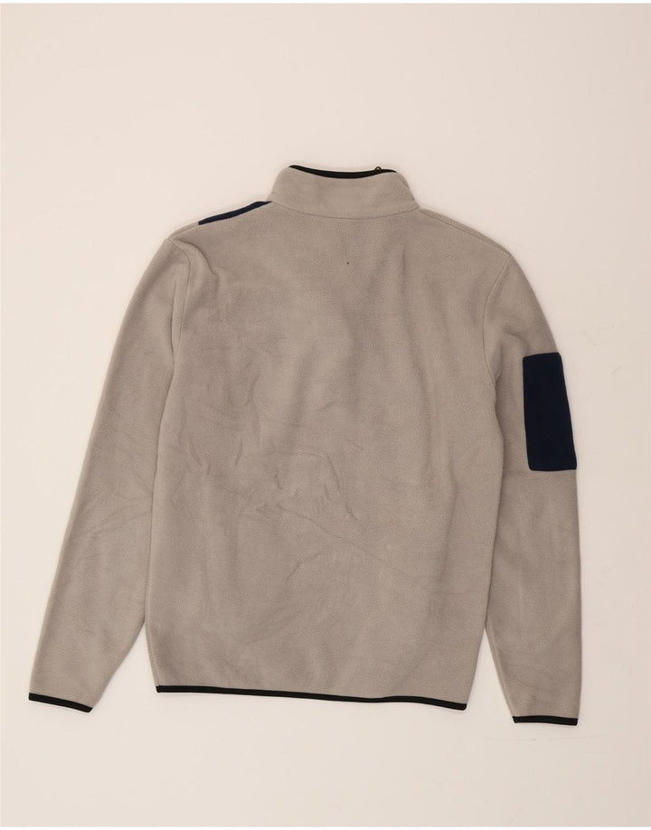 Suéter de lã masculino Lotto com zíper e gola grande cinza colorblock poliéster