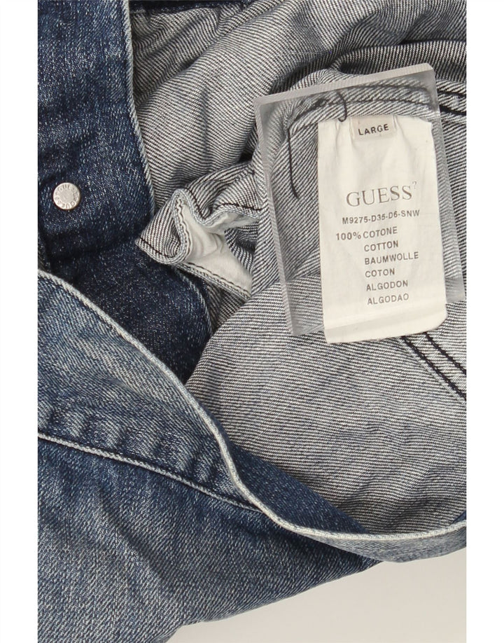 Jaqueta jeans feminina Guess UK 16 grande algodão azul
