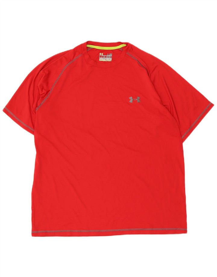 Camiseta masculina Under ARMOUR Heat Gear grande poliéster vermelho