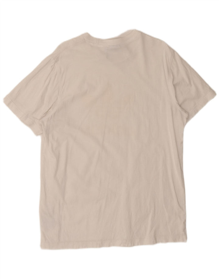 ADIDAS Mens Graphic T-Shirt Top Grande Algodão Branco