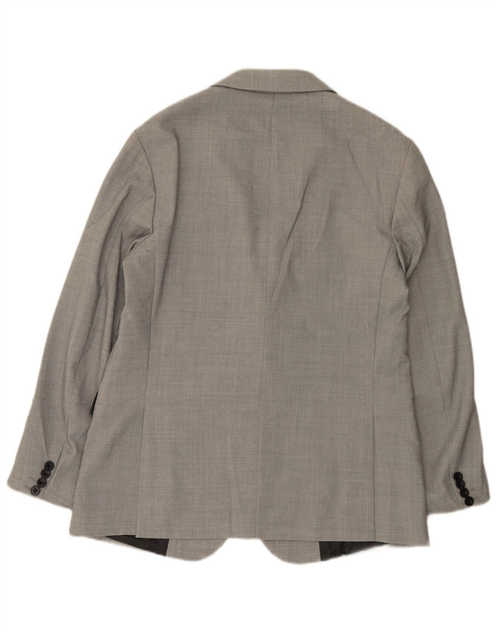 Jaqueta blazer masculina Zara com 2 botões EU 50 poliéster cinza médio