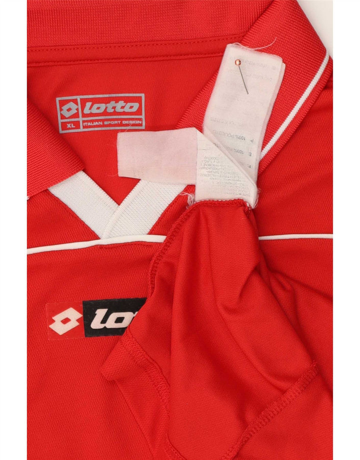 Camisa pólo gráfica masculina Lotto XL vermelho colorblock poliéster