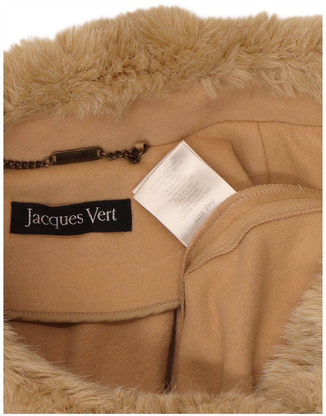 Casaco poncho feminino Jacques Vert tamanho único lã bege
