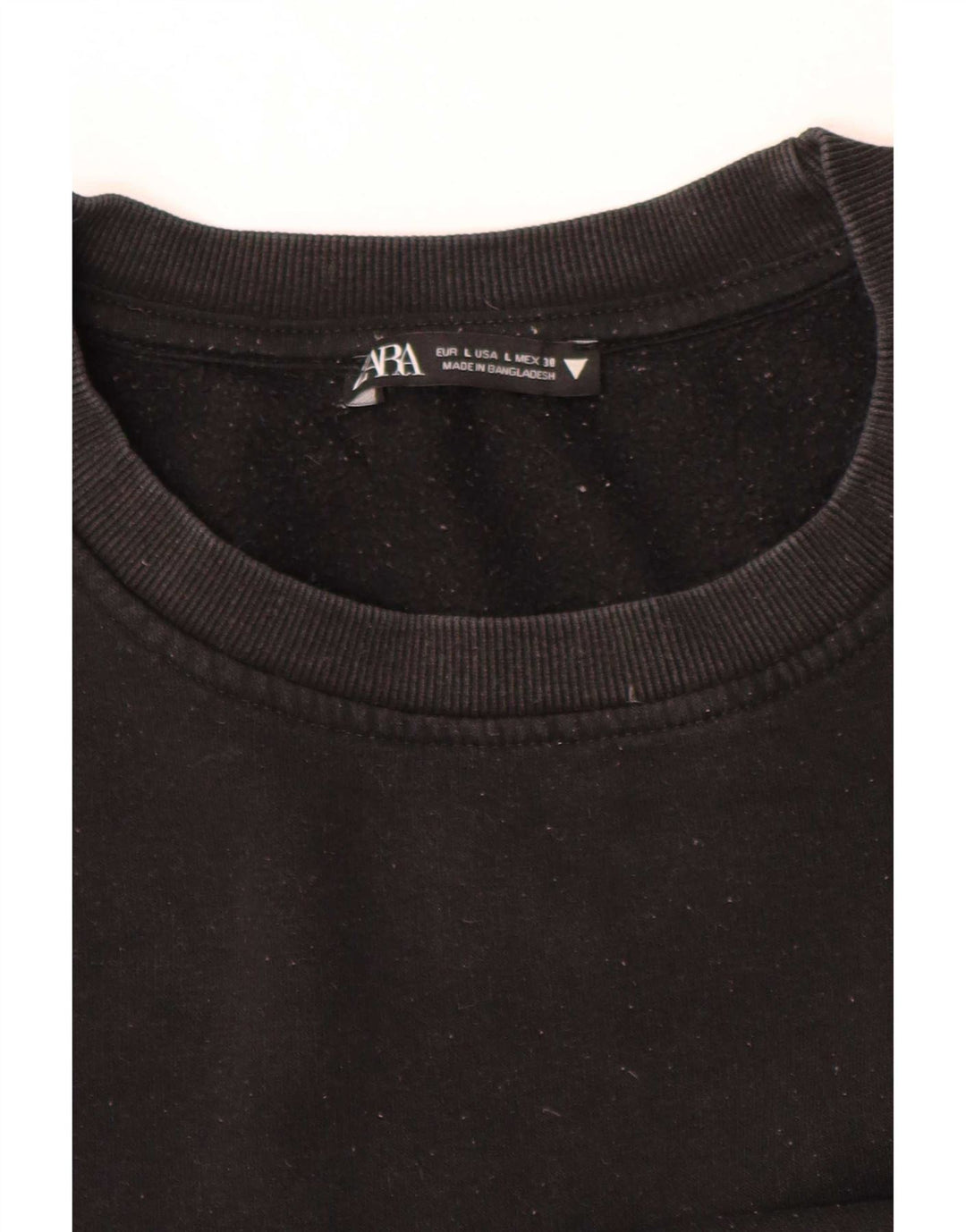 Zara Womens Crop Oversized Moletom Jumper Reino Unido 14 Grande Preto