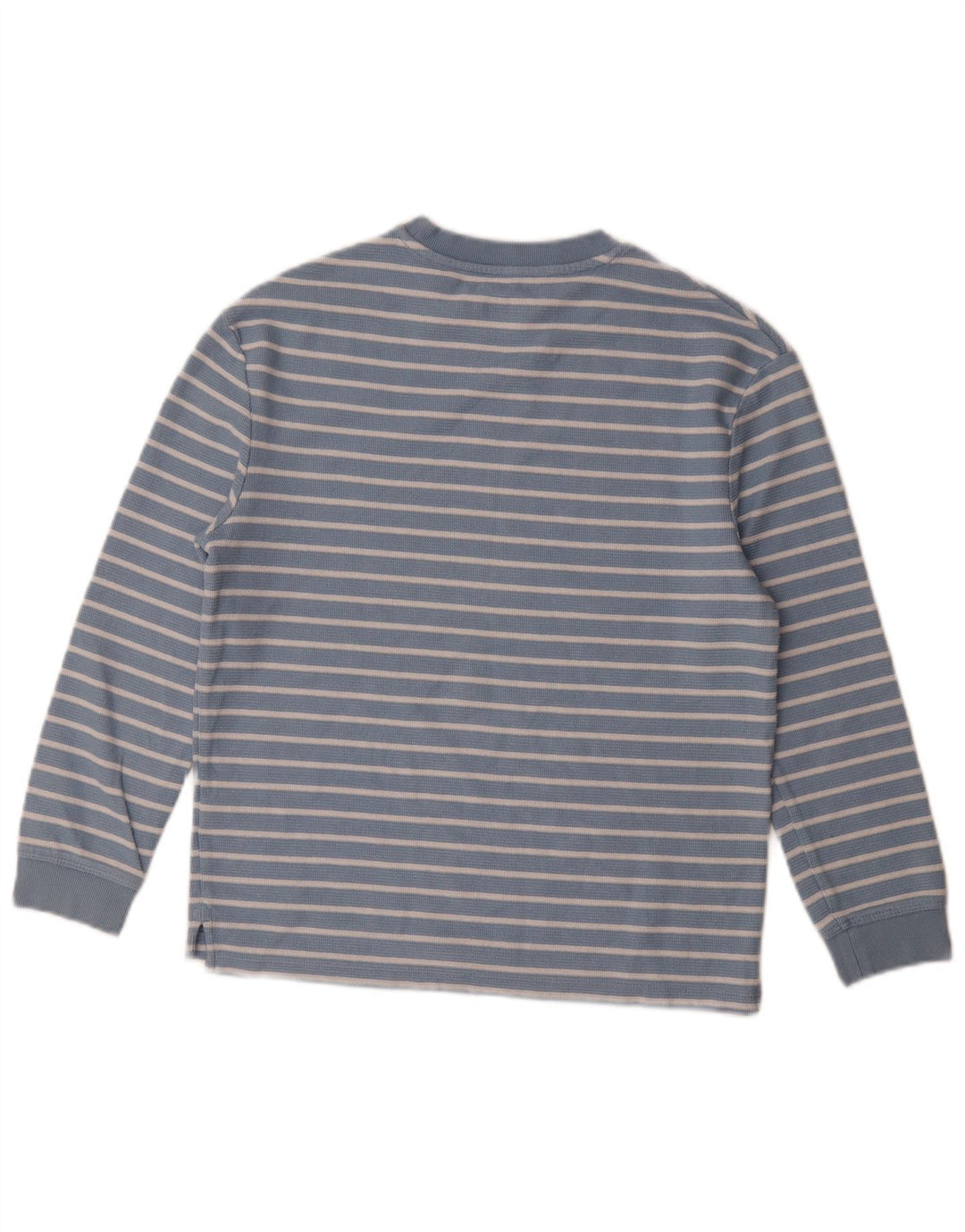 Top Marks & Spencer para meninos manga comprida 11-12 anos algodão listrado azul