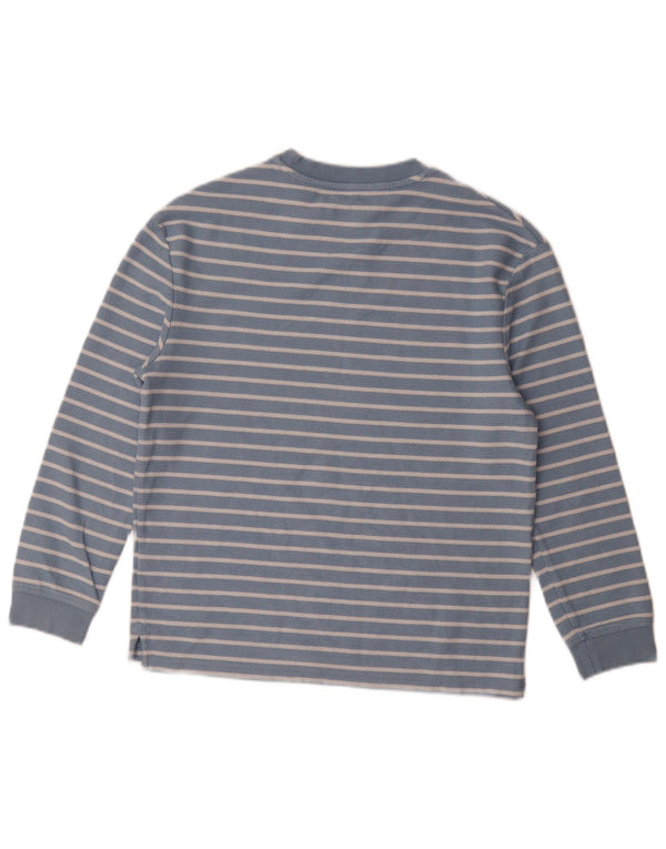 Top Marks & Spencer para meninos manga comprida 11-12 anos algodão listrado azul