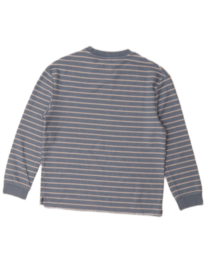 Top Marks & Spencer para meninos manga comprida 11-12 anos algodão listrado azul