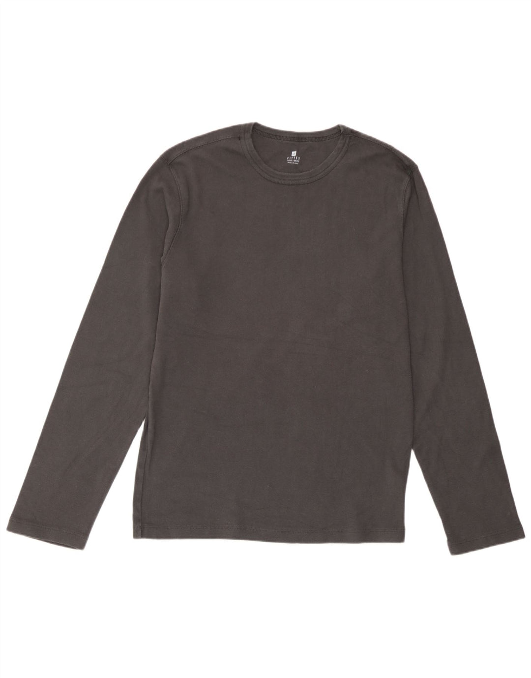 Gap Mens Fitted Top Manga Longa Grande Algodão Cinza