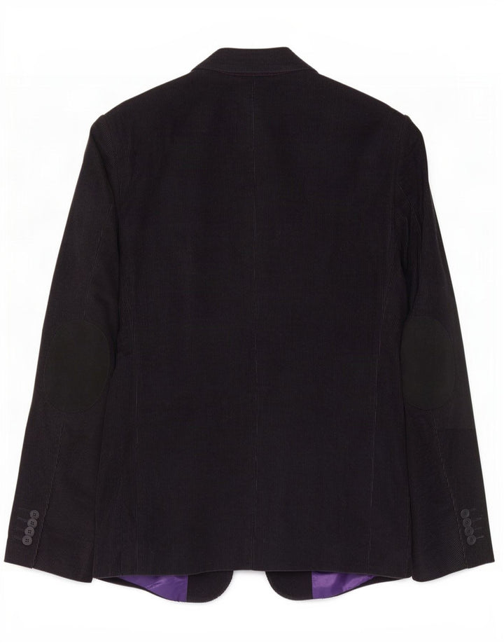 Jaqueta blazer masculina Feraud de veludo cotelê com 2 botões Reino Unido 40 grande algodão azul marinho