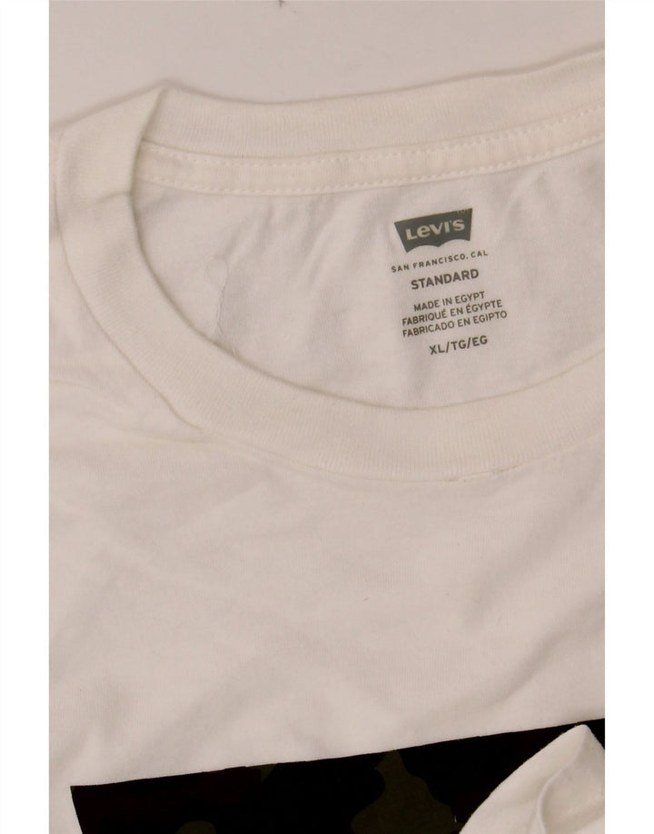 Camiseta masculina estampada padrão LEVI'S XL branca