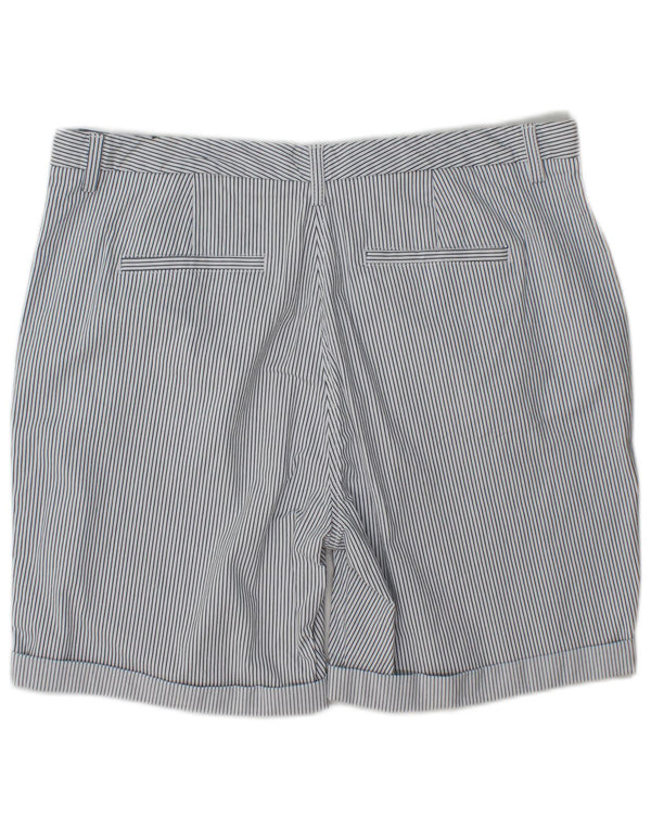 Shorts chino feminino Marks & Spencer UK 16 grande W38 algodão listrado azul