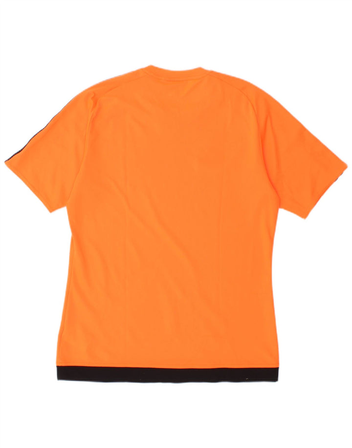 Adidas Masculino Climalite Camiseta Top Pequeno Laranja Colorblock Poliéster