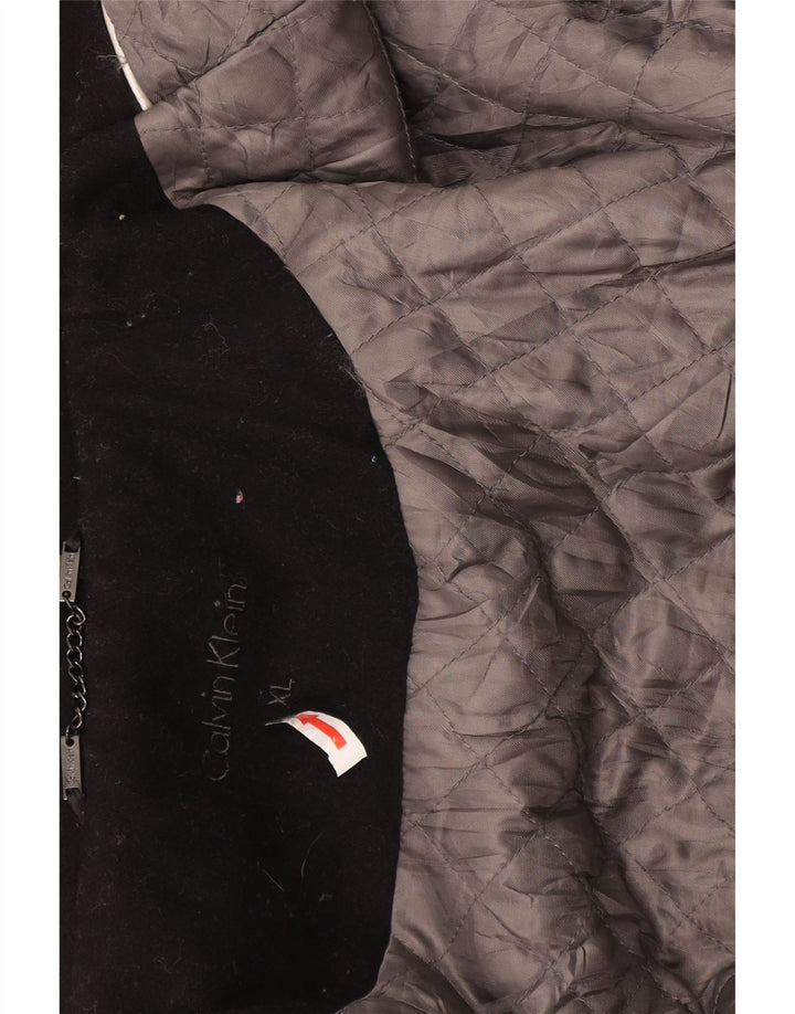 Jaqueta militar masculina Calvin Klein UK 42 XL lã preta
