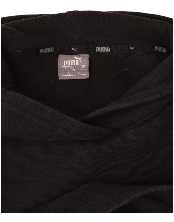 Jumper com capuz gráfico feminino PUMA 13-14 anos algodão preto