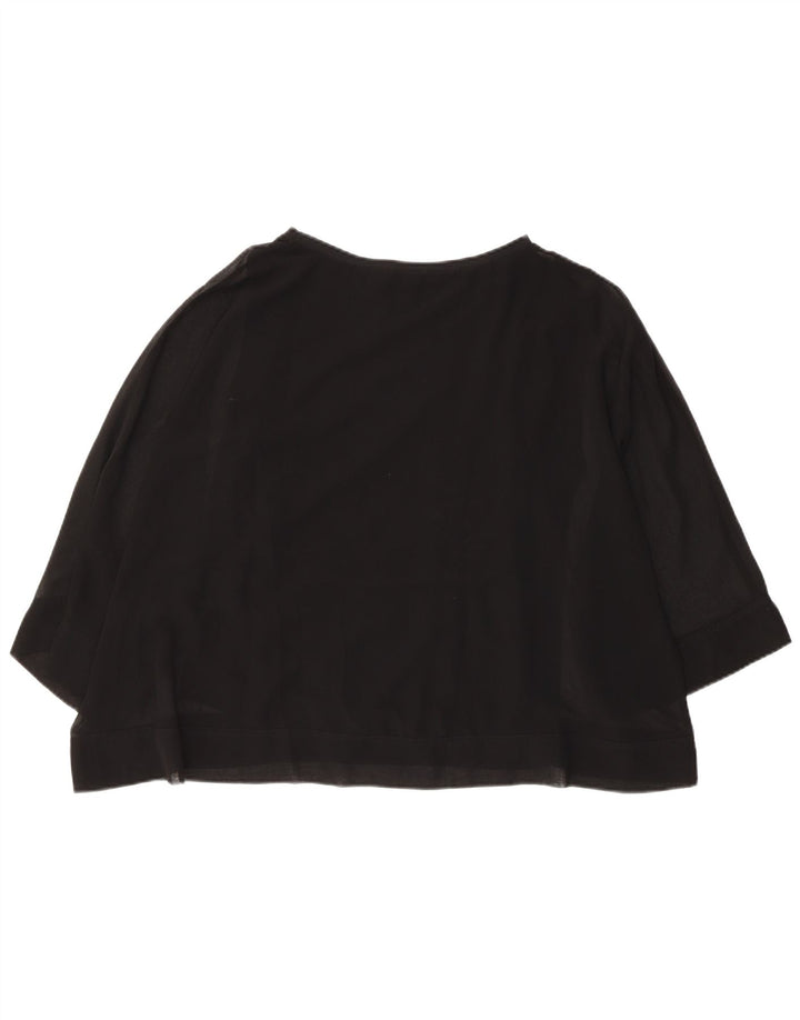 Blusa feminina Zara com corte solto e top UK 14 grande preto moderno