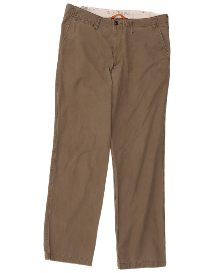 Calças Dockers masculinas retas Chino W34 L34 algodão cinza