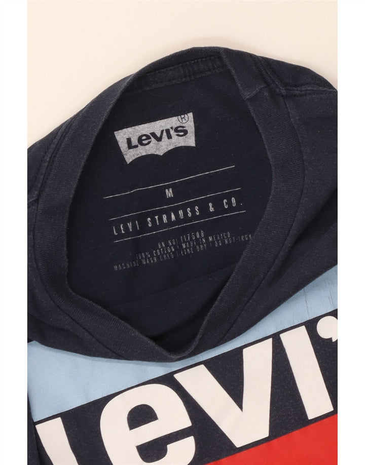 Camiseta gráfica masculina Levi's Top médio algodão azul marinho