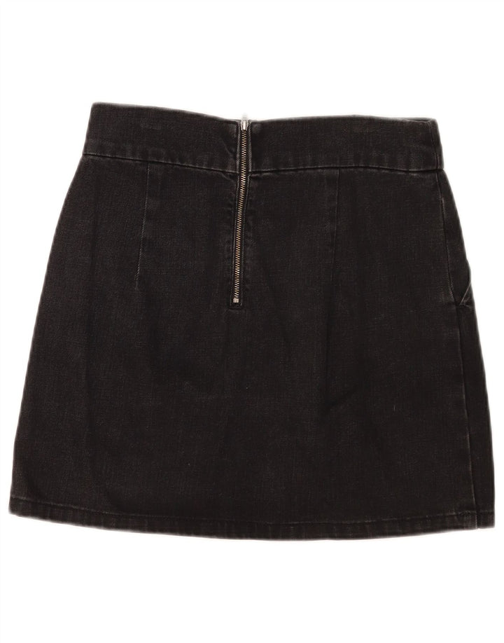 Mini saia jeans feminina Topshop W28 algodão preto médio