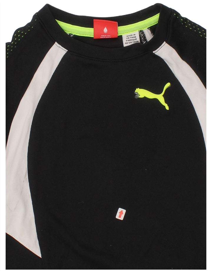 Camiseta Puma Meninos 4-5 Anos Preto Colorblock Poliéster