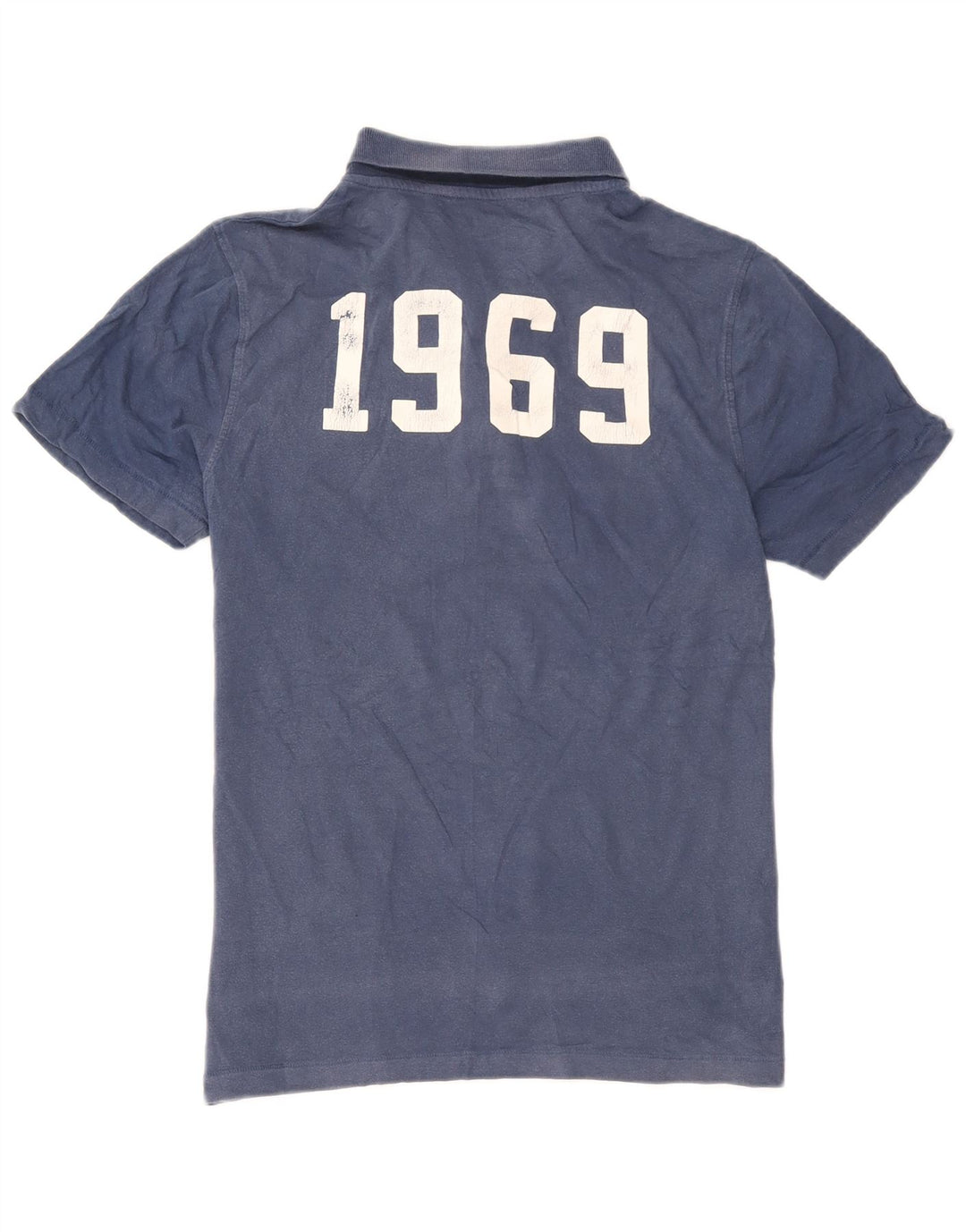 Camisa polo masculina gráfica Gap algodão azul médio