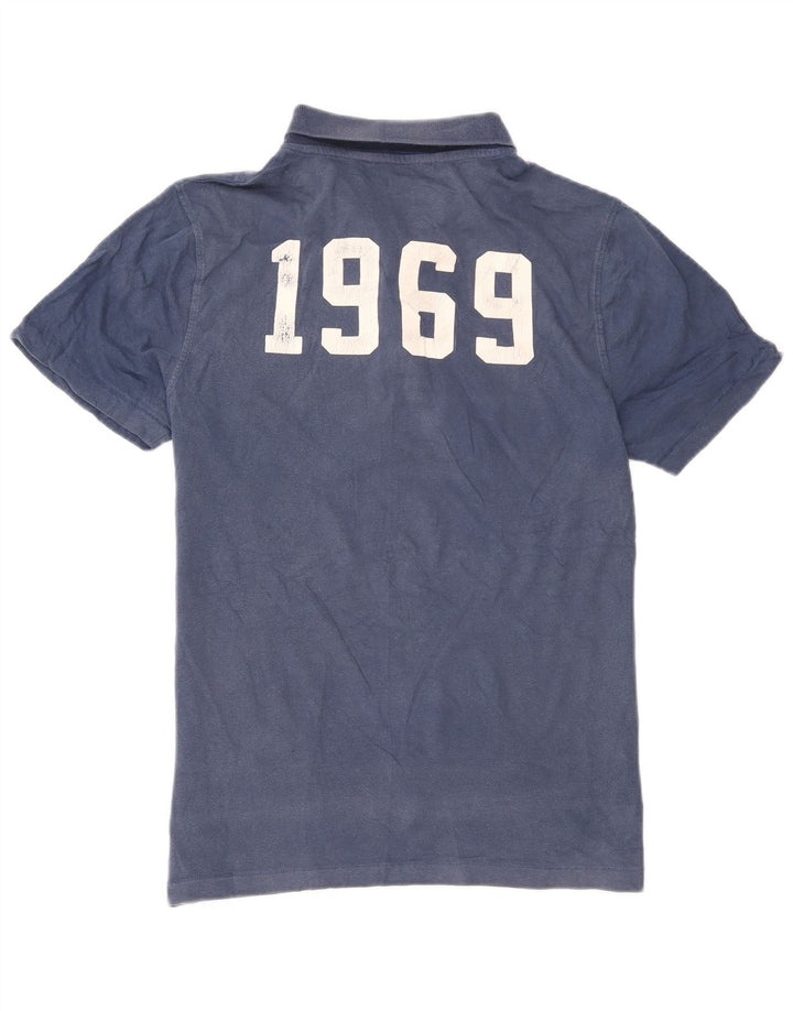 Camisa polo masculina gráfica Gap algodão azul médio