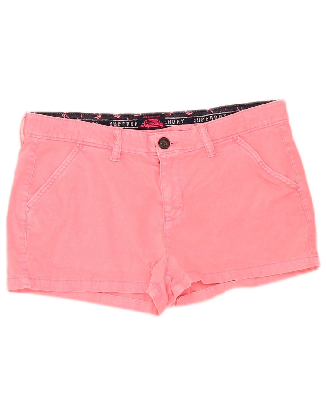 Hot Pants Superdry Feminino W34 Grande Algodão Rosa