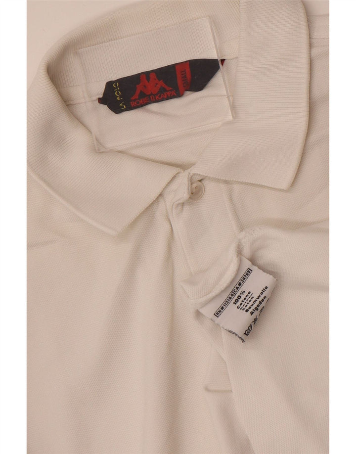 Camisa polo masculina Kappa pequena algodão branco