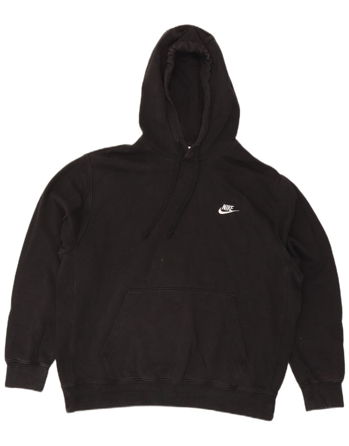 Nike Mens Hoodie Jumper Grande Algodão Preto