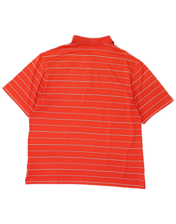 Camisa polo masculina Nike Dri Fit grande poliéster listrado vermelho