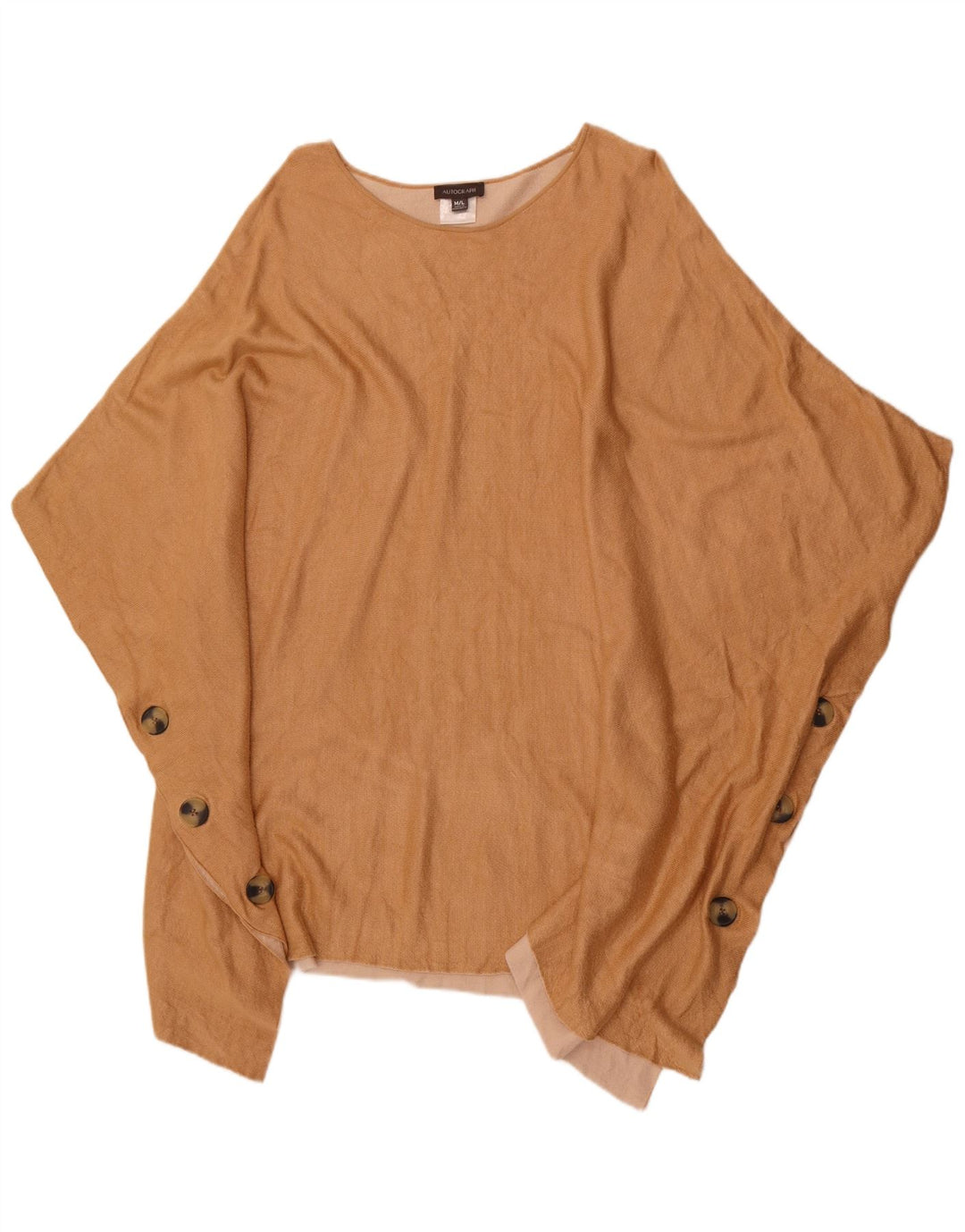 Autograph Poncho Jumper feminino UK 14 algodão bege médio