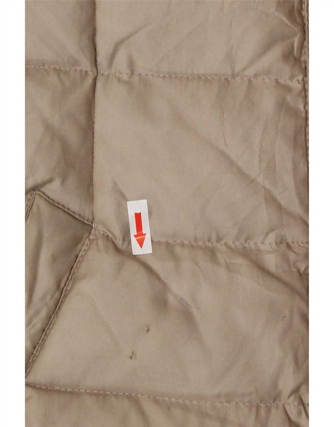 Jaqueta acolchoada feminina Zara UK 12 poliéster bege médio