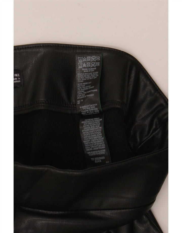 Leggings femininas de couro sintético Marks & Spencer Reino Unido 12 poliéster preto médio