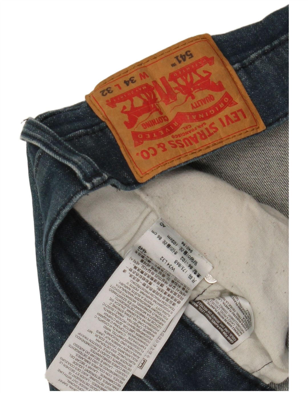 Levi's Masculino 541 Tapered Jeans W34 L32 Azul Algodão