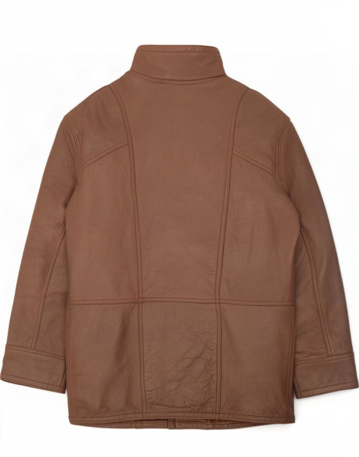 Jaqueta Shearling Feminina Vintage Reino Unido 14 Marrom Médio