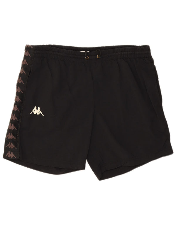 Shorts esportivos gráficos masculinos Kappa médio preto
