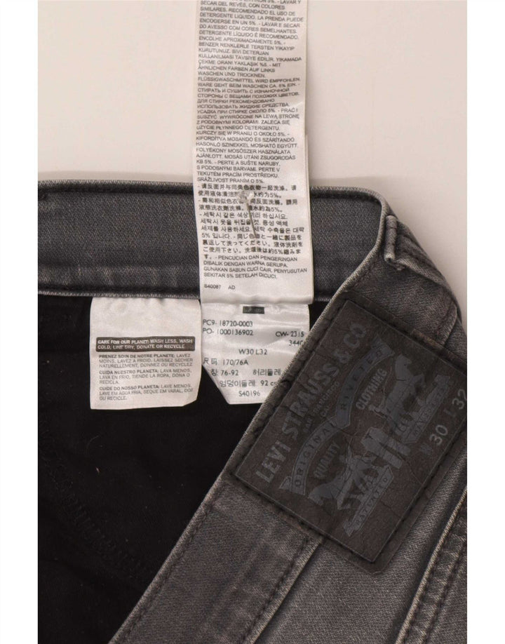 Jeans femininos Levi's Slim W30 L29 algodão cinza