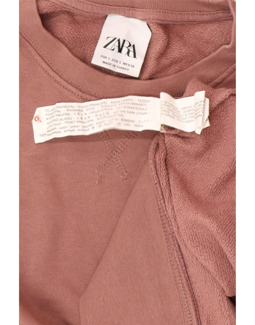 ZARA moletom masculino jumper pequeno rosa algodão