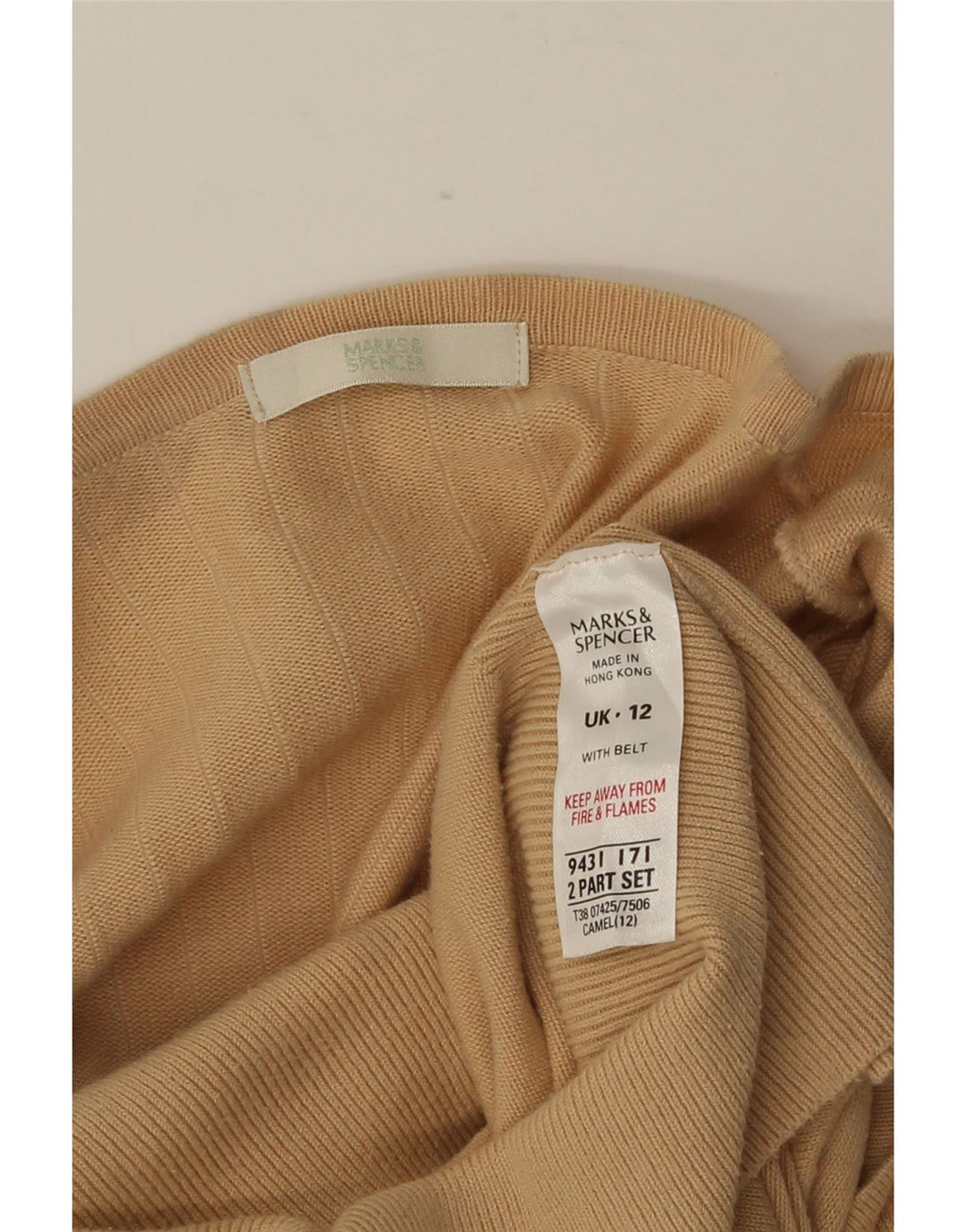 Suéter cardigã feminino MARKS & SPENCER Reino Unido 12 algodão bege médio
