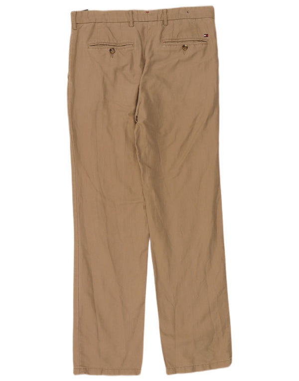 Tommy Hilfiger Calça Chino Masculina Reta W32 L32 Linho Bege